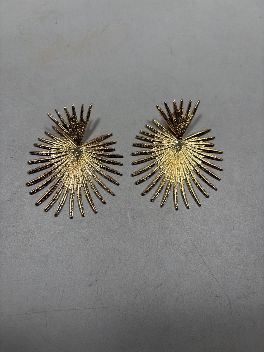 Fashion Jewelry Gold Radiant Fan Earrings - Women Jewelry